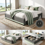 Ottoman Bed Grey Linen