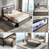 Audreamy Metal Bed Multifunctional bed Grey