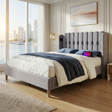Audreamy Aria Bed Frame Grey Linen