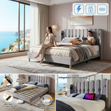 Audreamy Aria Bed Frame Grey Linen