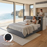 Audreamy Vertex Ottoman Bed Grey Linen