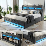 Audreamy Lancaster Ottoman Bed Grey Linen