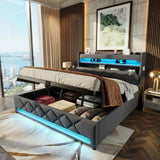 Audreamy Lancaster Ottoman Bed Grey Linen
