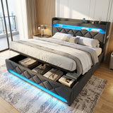 Audreamy Lancaster Ottoman Bed Grey Linen