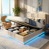 Audreamy Orion Ottoman Bed Beige Velvet