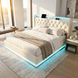 Audreamy Halo Ottoman Bed White PU