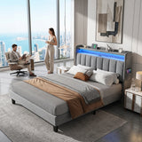 Upholstered Bed Bed Frame Grey Velvet