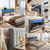 Upholstered Bed Bed Frame Grey Velvet