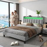 Upholstered Bed Bed Frame Grey Velvet