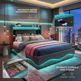 Audreamy Vivi Ottoman Bed Frame Grey Velvet