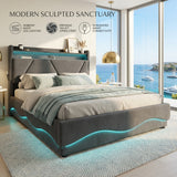 Audreamy Vivi Ottoman Bed Frame Grey Velvet