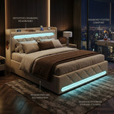 Audreamy Lancaster Ottoman Bed Beige Linen