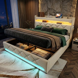 Audreamy Lancaster Ottoman Bed Beige Linen