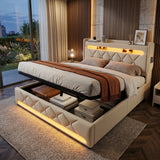 Audreamy Lancaster Ottoman Bed Beige Linen