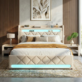 Audreamy Lancaster Ottoman Bed Beige Linen