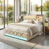 Audreamy Lancaster Ottoman Bed Beige Linen