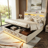 Audreamy Lancaster Ottoman Bed Beige Linen