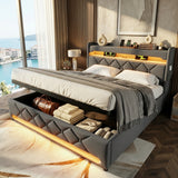 Audreamy Lancaster Ottoman Bed Grey Linen