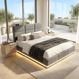 Audreamy Orion Ottoman Bed Grey Velvet