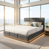 Audreamy Orion Ottoman Bed Grey Velvet