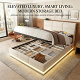 Audreamy Orion Ottoman Bed Beige Velvet