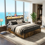 Bed Frame with Hydraulic Storage, Ottoman Bed Black