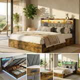 Bed Frame with Hydraulic Storage, Ottoman Bed Black