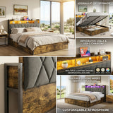 Bed Frame with Hydraulic Storage, Ottoman Bed Black