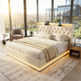 Audreamy Halo Ottoman Bed White PU