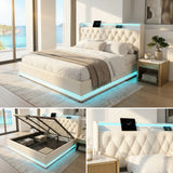 Audreamy Halo Ottoman Bed White PU