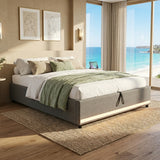 Ottoman Bed Grey Linen