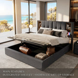Audreamy Vertex Ottoman Bed Grey Linen