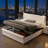 Audreamy Theo Ottoman Bed Beige Velvet