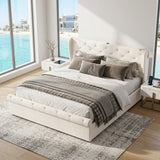 Audreamy Theo Ottoman Bed Beige Velvet