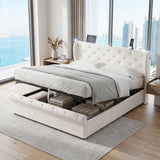 Audreamy Theo Ottoman Bed Beige Velvet