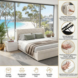 Audreamy Theo Ottoman Bed Beige Velvet