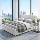 Audreamy Theo Ottoman Bed Beige Velvet