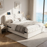 Audreamy Theo Ottoman Bed Beige Velvet