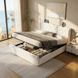 Audreamy Theo Ottoman Bed Beige Velvet