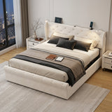 Audreamy Theo Ottoman Bed Beige Velvet