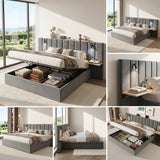 Hydraulic Storage Bed Ottoman Bed Grey Velvet