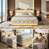 Audreamy Lancaster Ottoman Bed Beige Linen