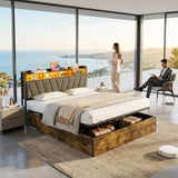 Bed Frame with Hydraulic Storage, Ottoman Bed Black