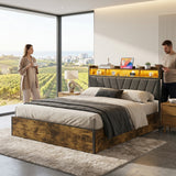 Bed Frame with Hydraulic Storage, Ottoman Bed Black
