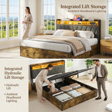 Bed Frame with Hydraulic Storage, Ottoman Bed Black