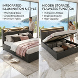 Upholstered Bed with USB charging function Ottoman Bed Grey