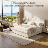 Audreamy Theo Ottoman Bed Beige Velvet