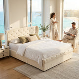 Audreamy Theo Ottoman Bed Beige Velvet