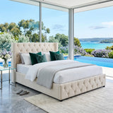 Audreamy Verona Ottoman Bed Beige Velvet