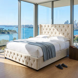 Audreamy Verona Ottoman Bed Beige Velvet